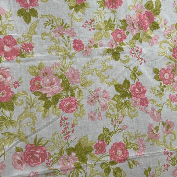 Vintage Tastemaker Mohawk Muslin Floral Sheet Cutter Sewing Fabric Quilt Craft - Picture 2 of 16